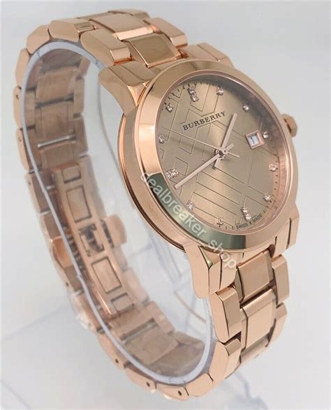 Burberry The City Rose Gold Diamond Ladies Watch BU9126